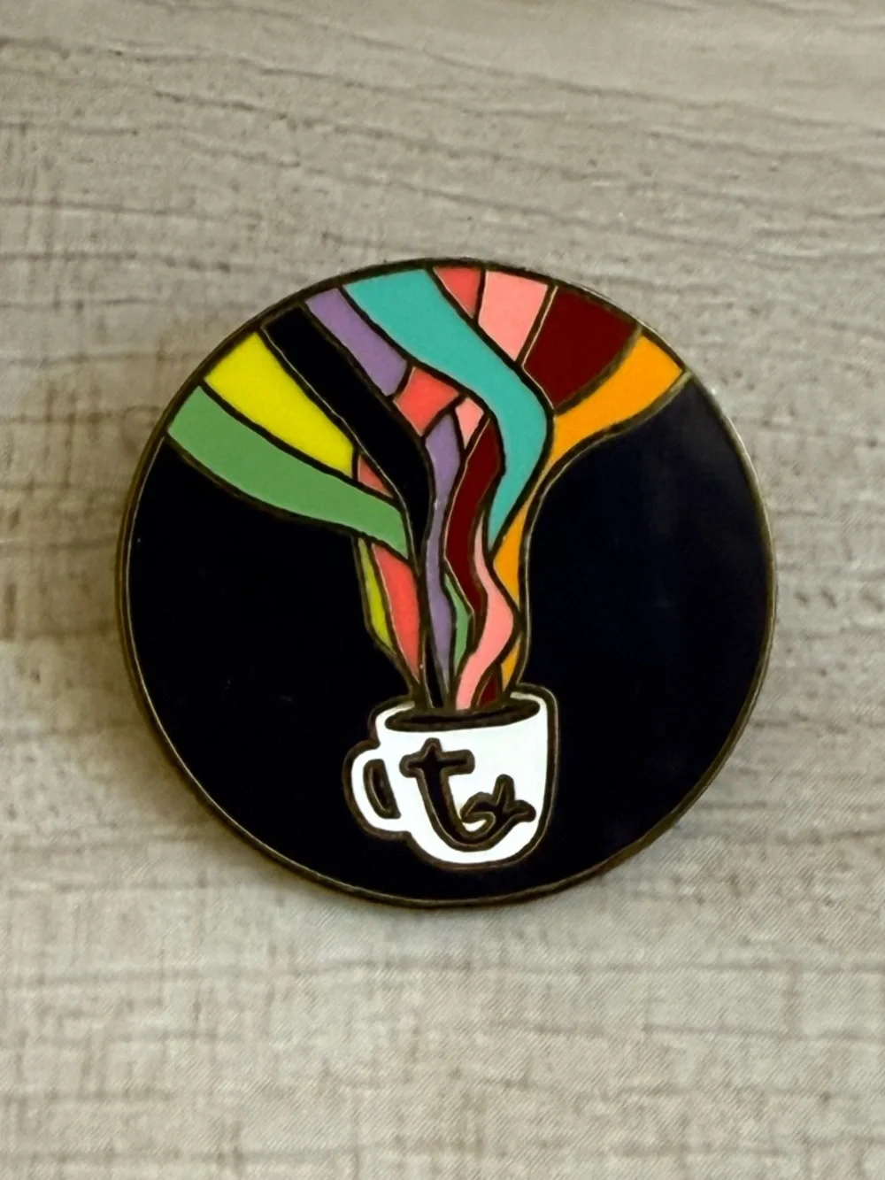 🔶 {4/$12} Two Leaves and a Bud Rainbow Cup Pin